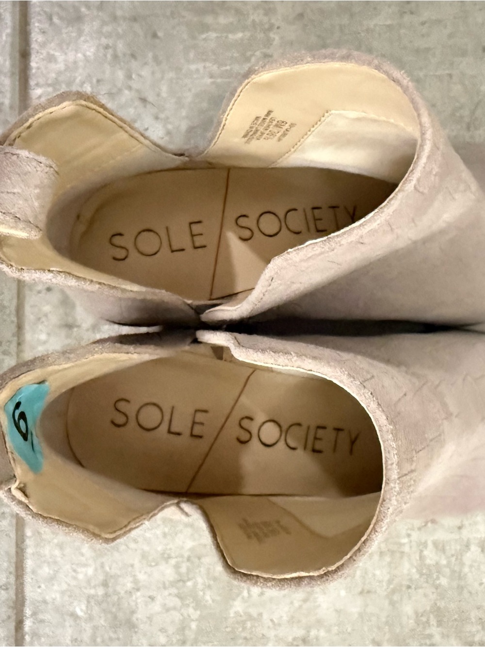 Sole Society Taupe Croc-Textured Pointed Ankle Booties - Picture 5 of 7
